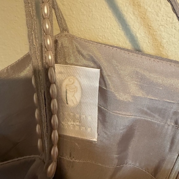 Watters and Watters Taupe Crepe Faux Peral Strap Maxi Bridesmaid Dress 6 - Picture 4 of 6